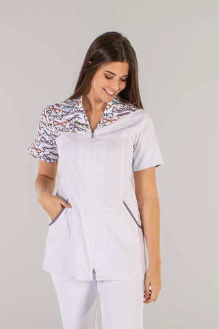 Optic casacca zip donna fantasia  2-Pockets microfibra Gloria