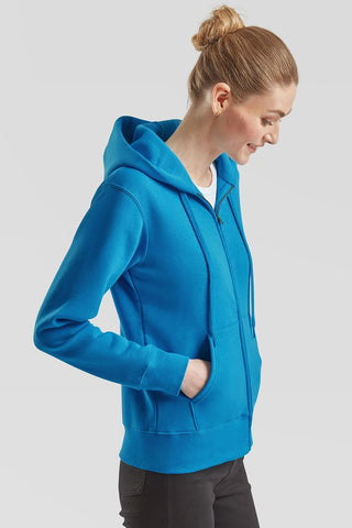 Felpa donna Fruit of the Loom con cappuccio e zip intera 280 gr - 2