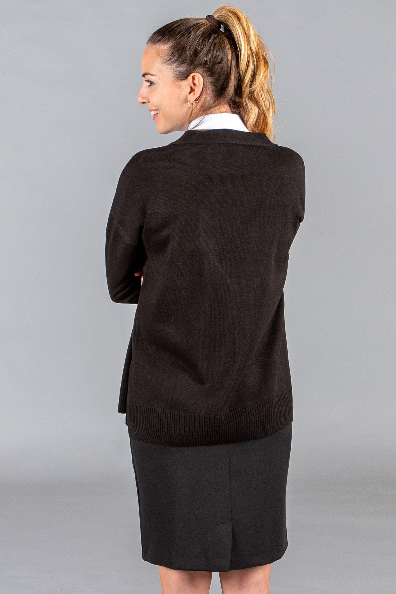 Cardigan donna senza bottoni