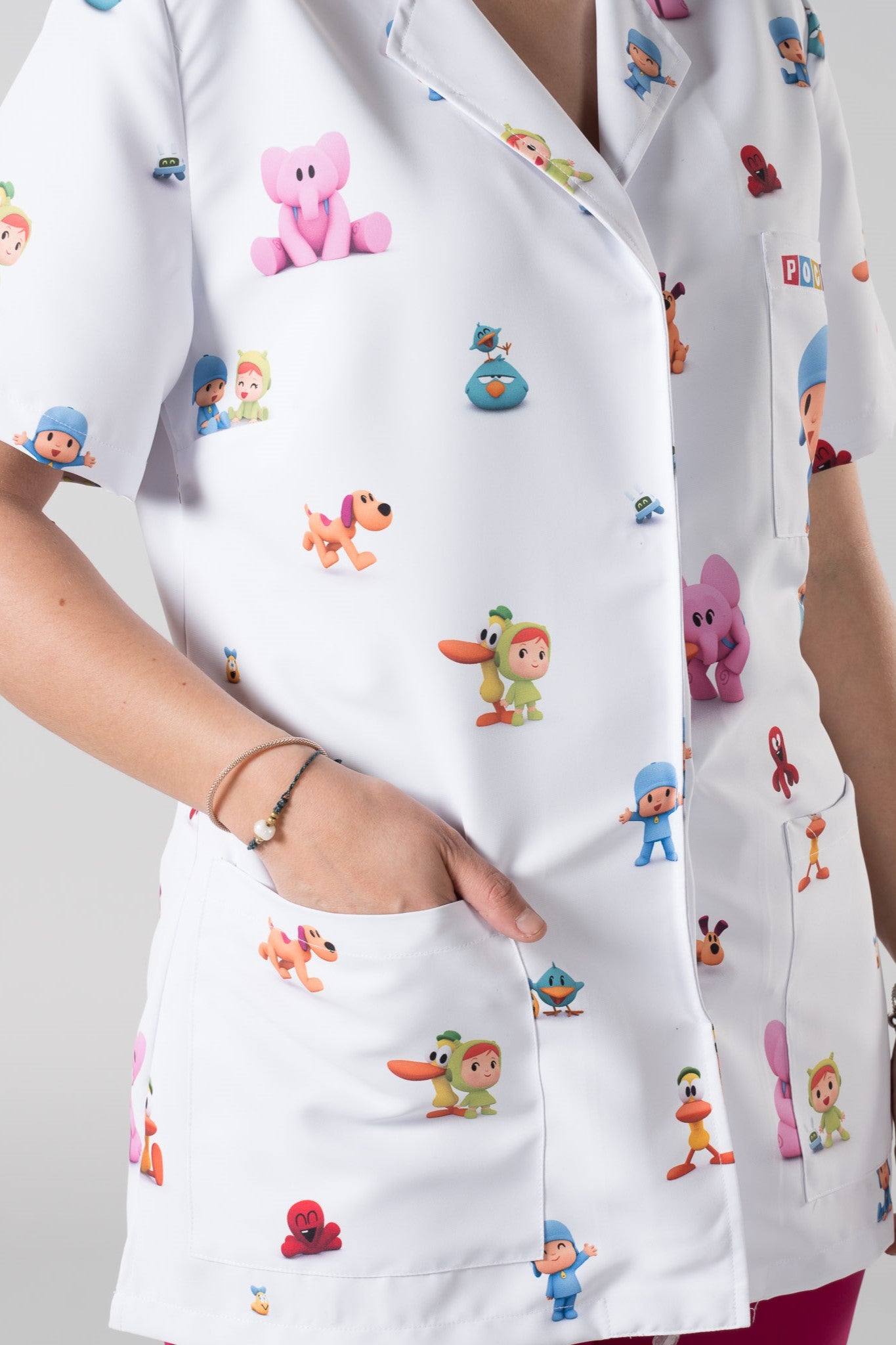 Camice donna microfibra scollo a V 3-Pockets Pocoyo